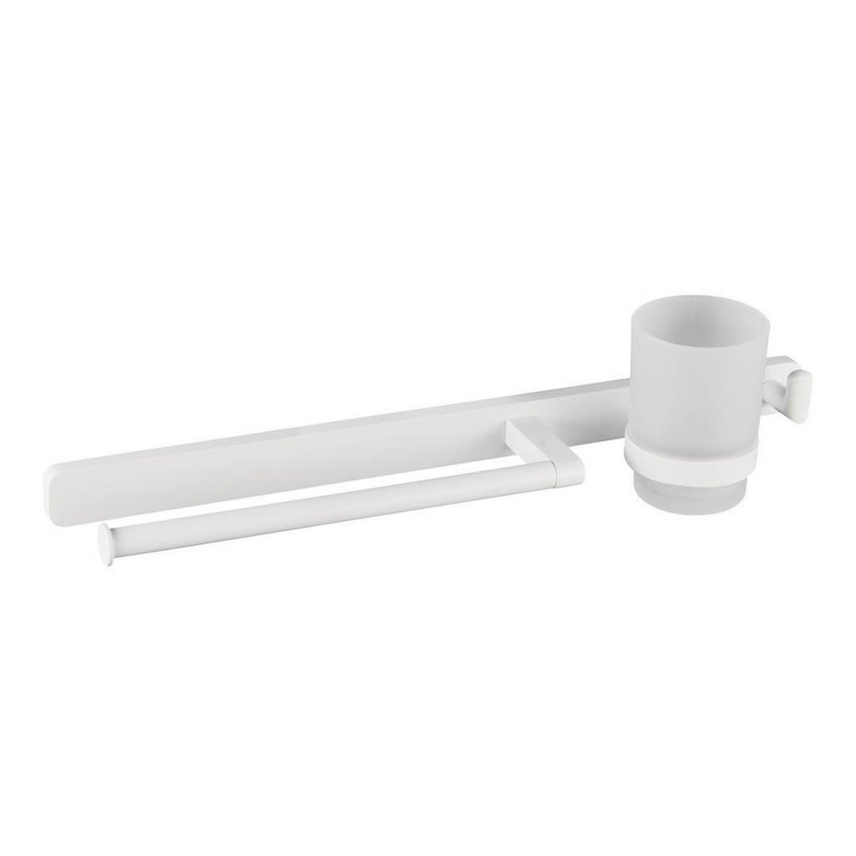 Eastbrook Asti Towel Rail and Hook with Tumbler Holder in Matt White