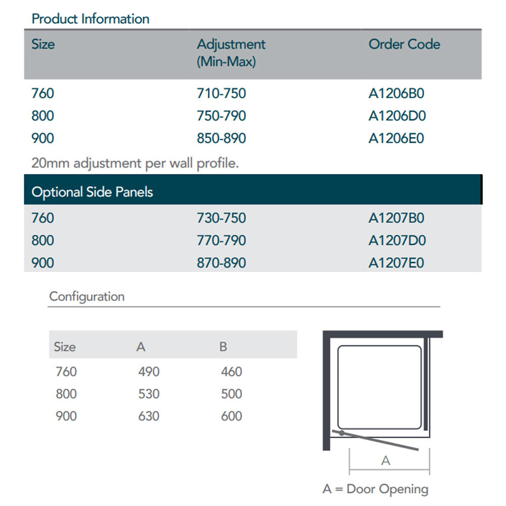 A1206E0 size chart