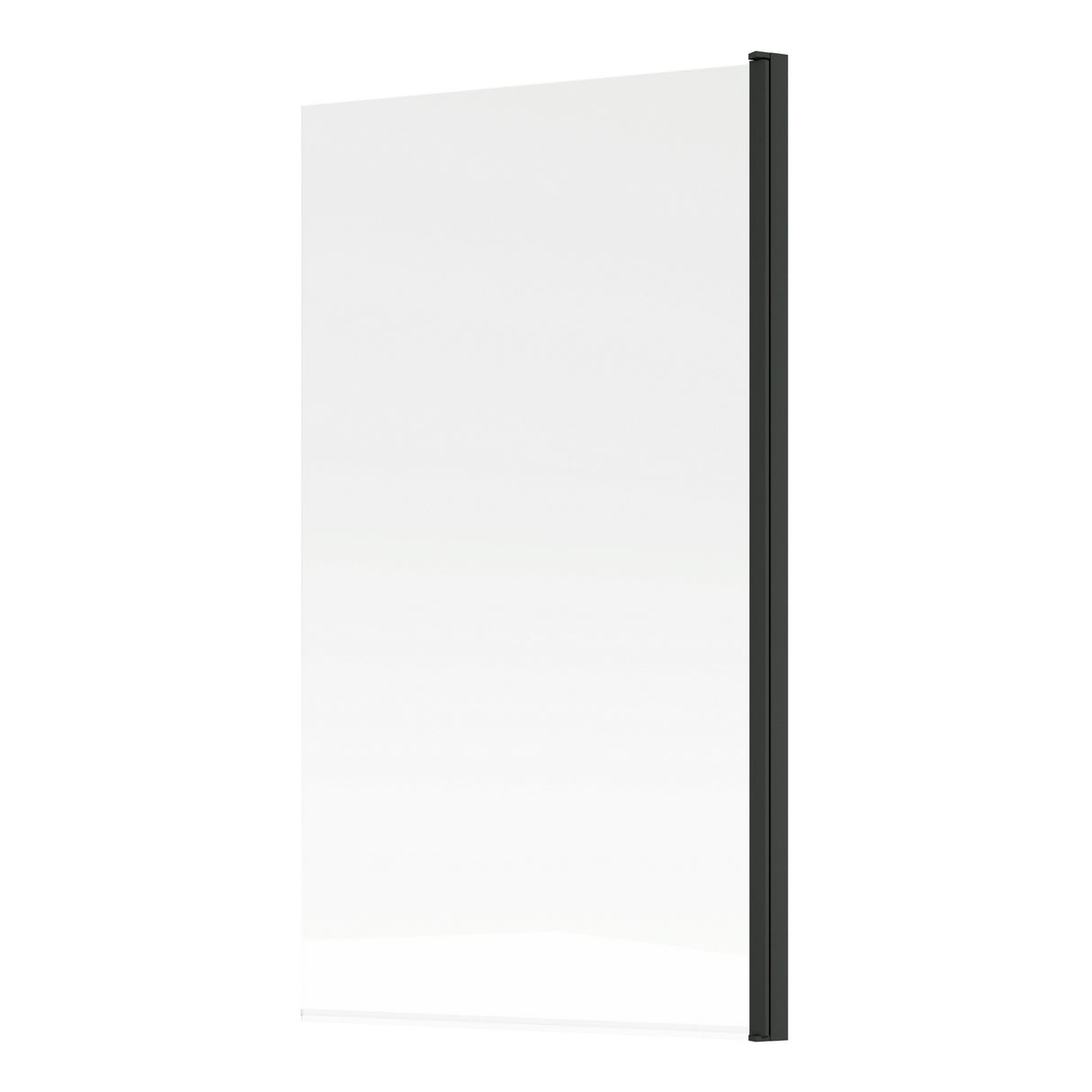 Ajax Matt Black Single Straight 6mm Bath Screen