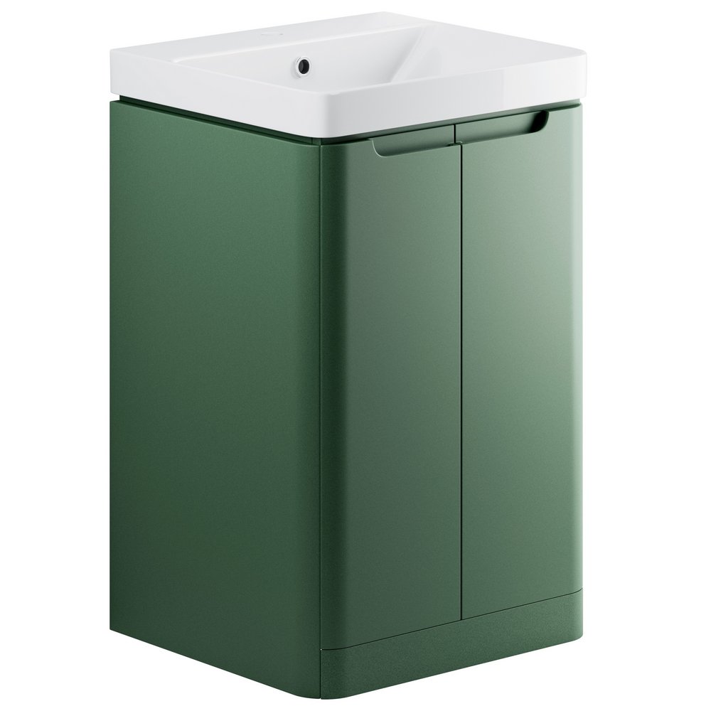 Ajax Ferriby Matt Sage Green Floor Standing Vanity Unit 500mm