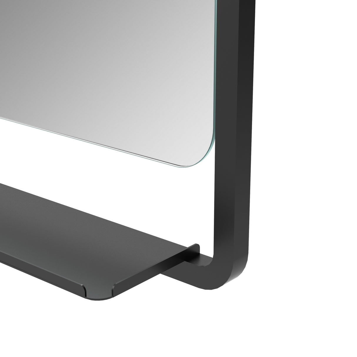 Ajax Lamour 500 x 900mm Rectangular Mirror in Matt Black