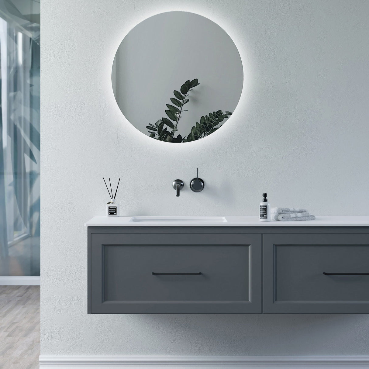 Ajax Wingate 500mm Back Lit Round Mirror