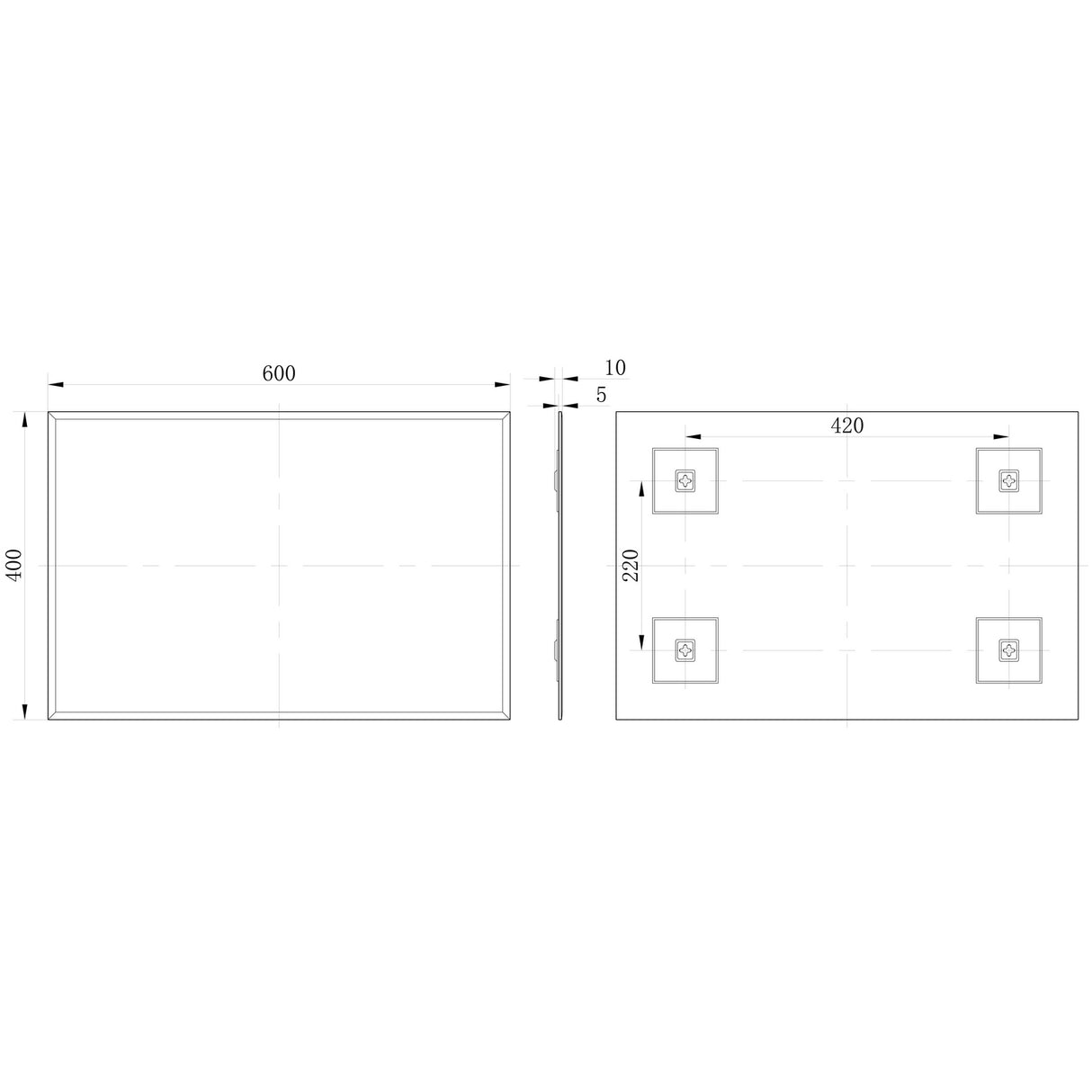 Ajax Whitgift 400mm x 600mm Rectangular Mirror