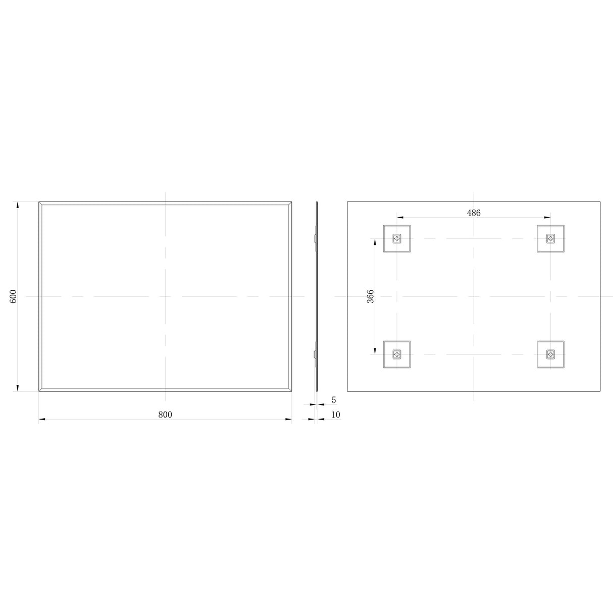Ajax Whitgift 600mm x 800mm Rectangular Mirror
