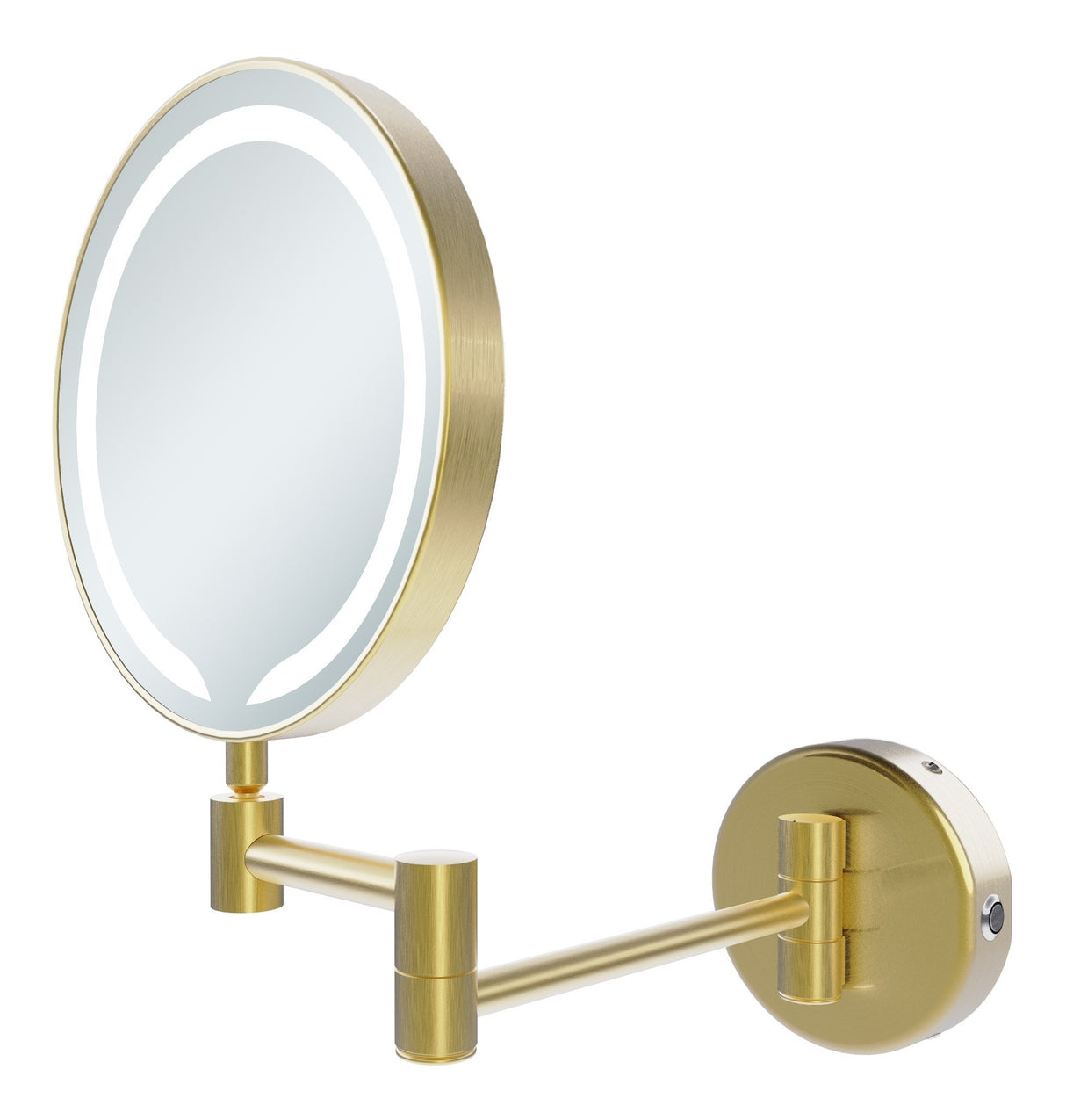 Ajax Bywood Round LED Cosmetic Mirror in Brushed Brass
