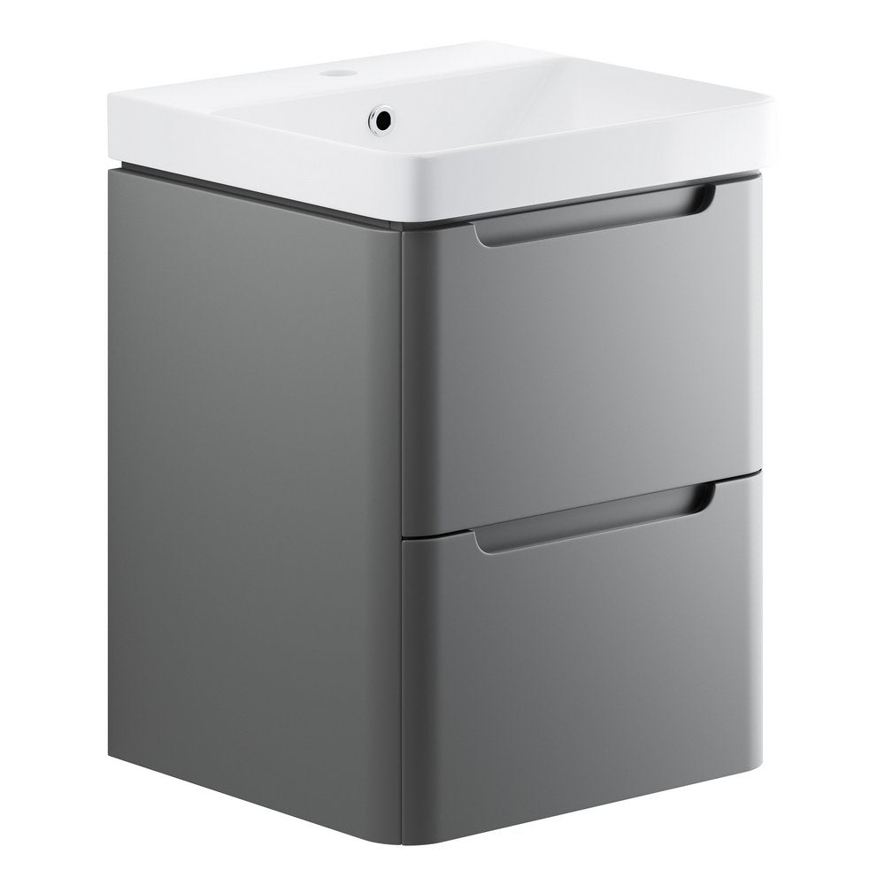 Ajax Ferriby Matt Grey Wall Hung Vanity Unit 500mm