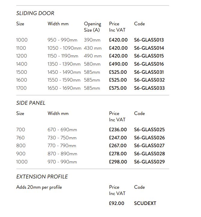 Scudo S6 Chrome Sliding Shower Door