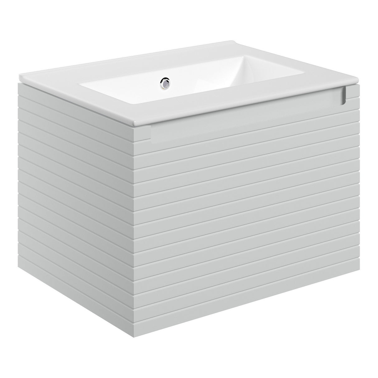 Ajax Barnoldby 615mm Wall Hung Vanity Unit with Thin Edge Basin in Matt Mineral Grey