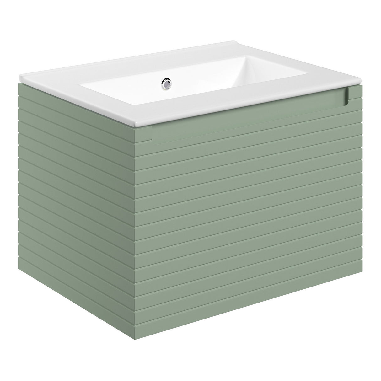Ajax Barnoldby 615mm Wall Hung Vanity Unit with Thin Edge Basin in Matt Willow Green