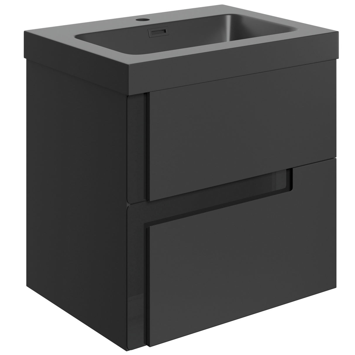 Ajax Brocklesby Wall Hung 605mm Vanity Unit with Resin Basin in Matt Black