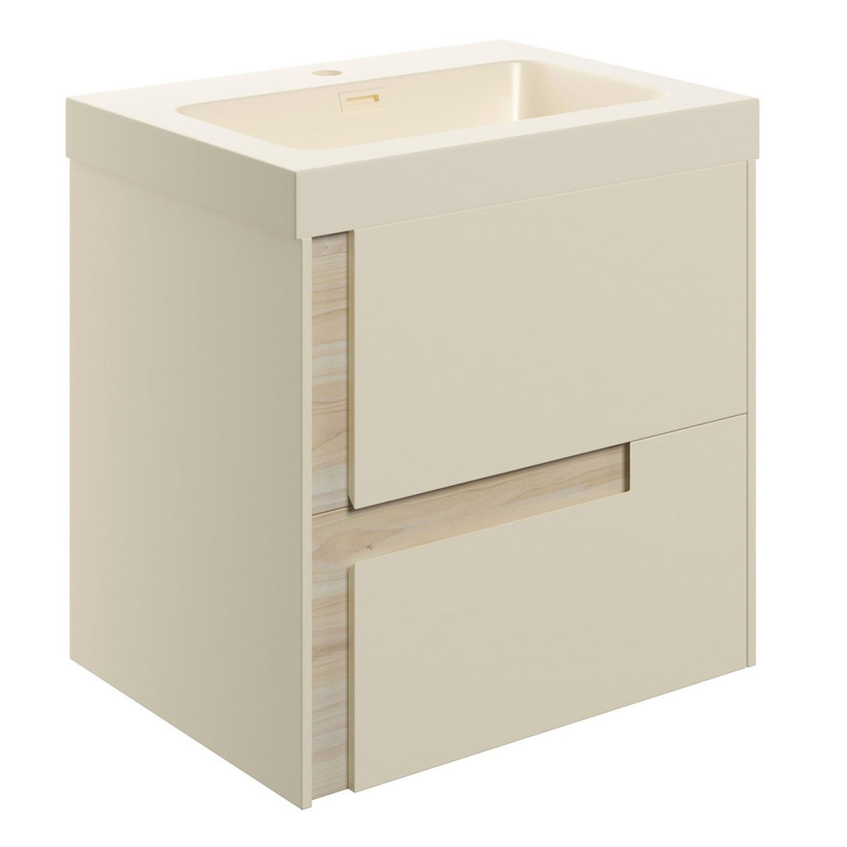 Ajax Brocklesby Wall Hung 605mm Vanity Unit with Resin Basin in Matt Cotton