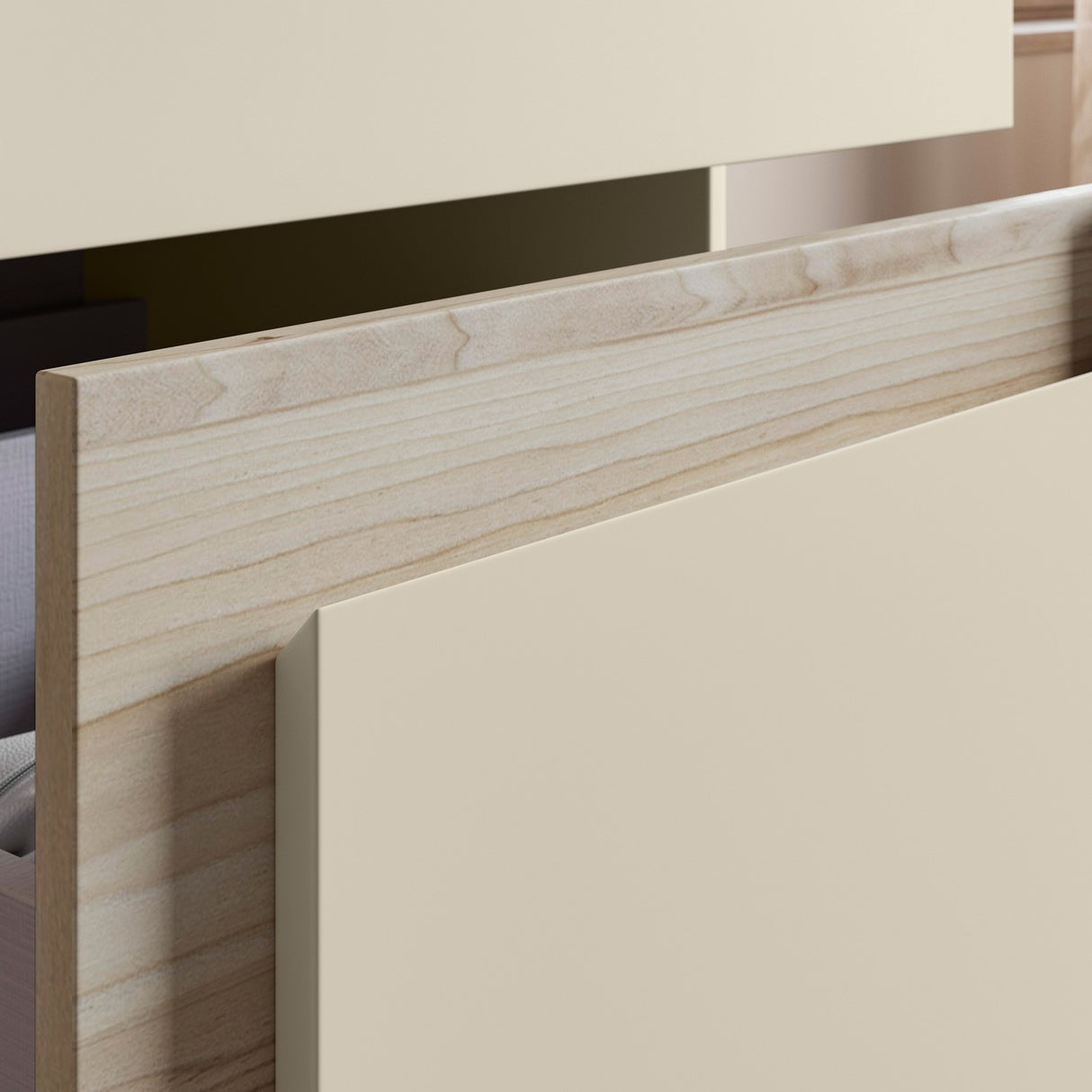 Ajax Brocklesby Wall Hung 605mm Vanity Unit with Resin Basin in Matt Cotton drawers