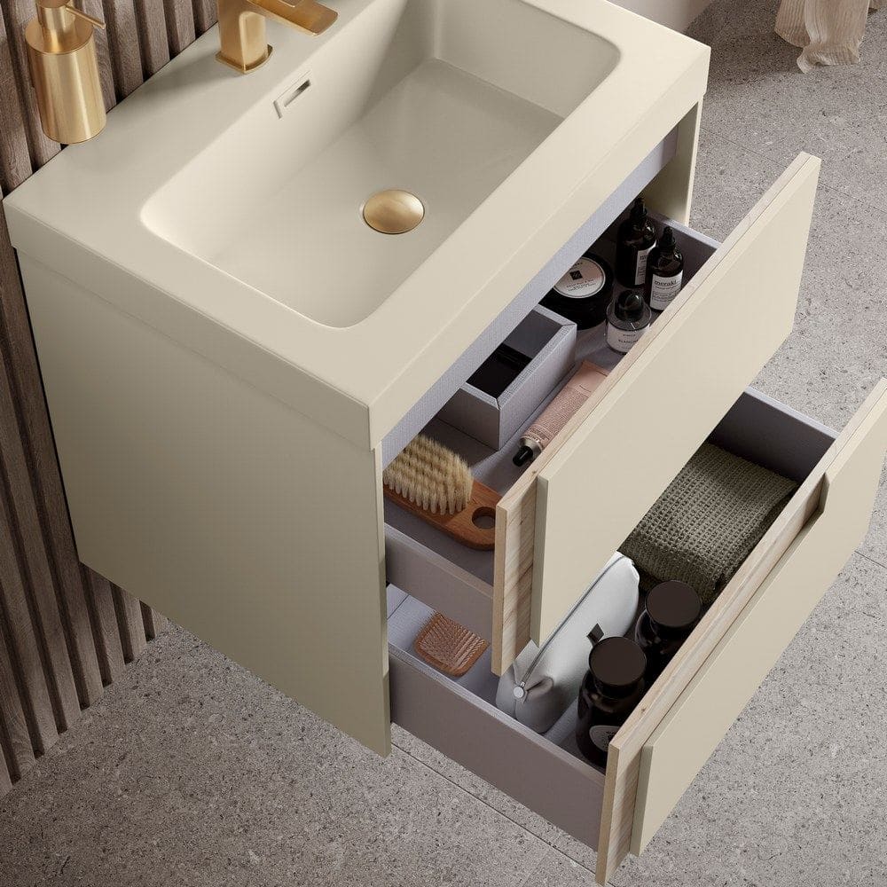 Ajax Brocklesby Wall Hung 805mm Vanity Unit with Resin Basin in Matt Cotton unit