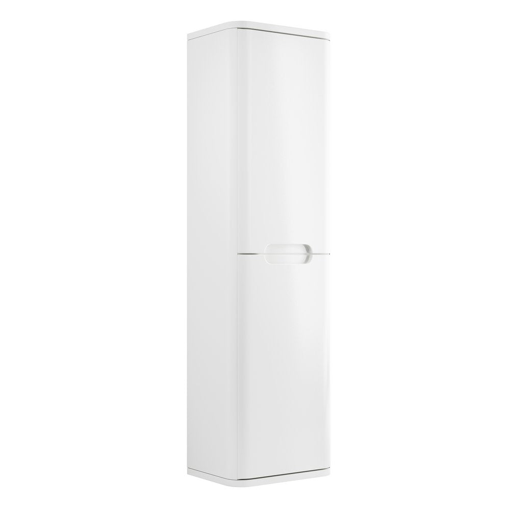 Ajax Ferriby 350mm Wall Hung Tall Storage Unit in White Gloss