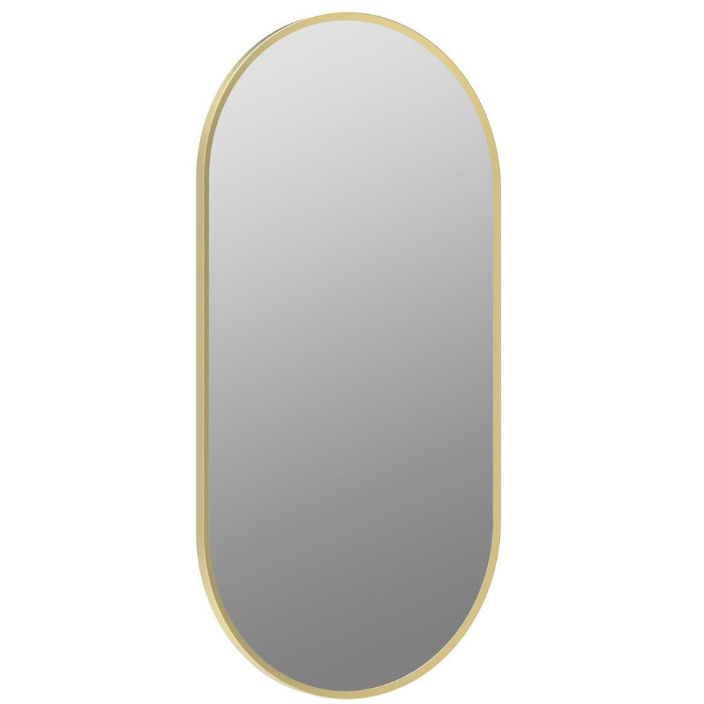 Ajax Gedney 800 x 400mm Oblong Bathroom Mirror in Brushed Brass
