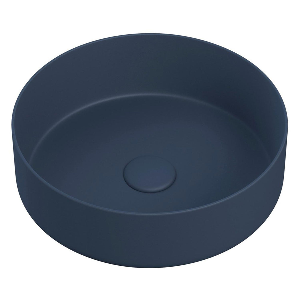 Ajax Hainton 355mm Round Ceramic Countertop Basin lifestyle matt deep blue