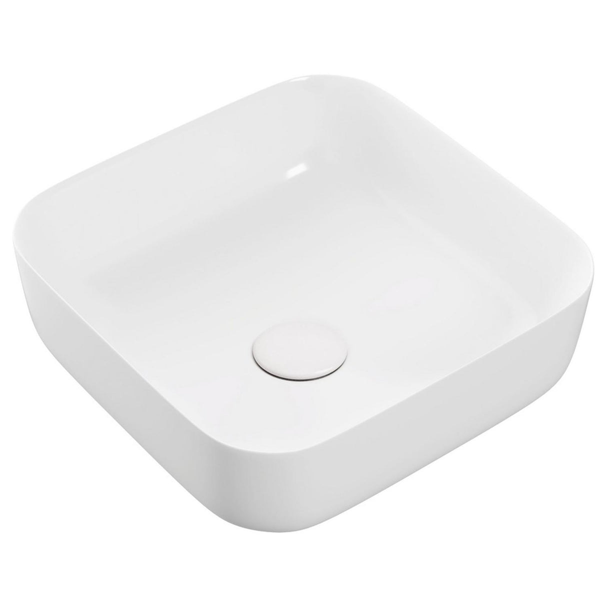 Ajax Hainton 400mm Square Ceramic Countertop Basin in Matt White 1
