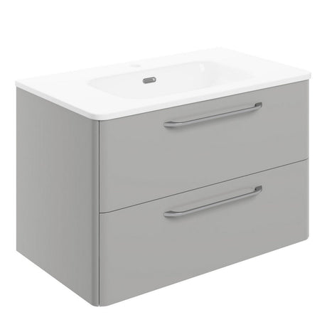 Ajax Humberston Wall Hung 810mm Vanity Unit with Basin in Gloss Grey