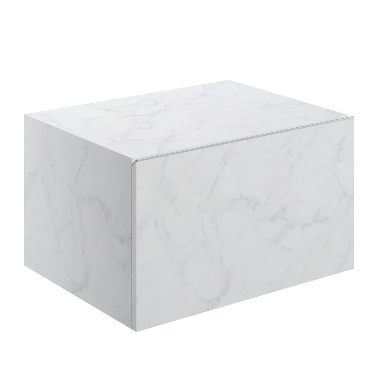 Ajax Kelsey Wall Hung 600mm Storage Drawer Unit in White Marble
