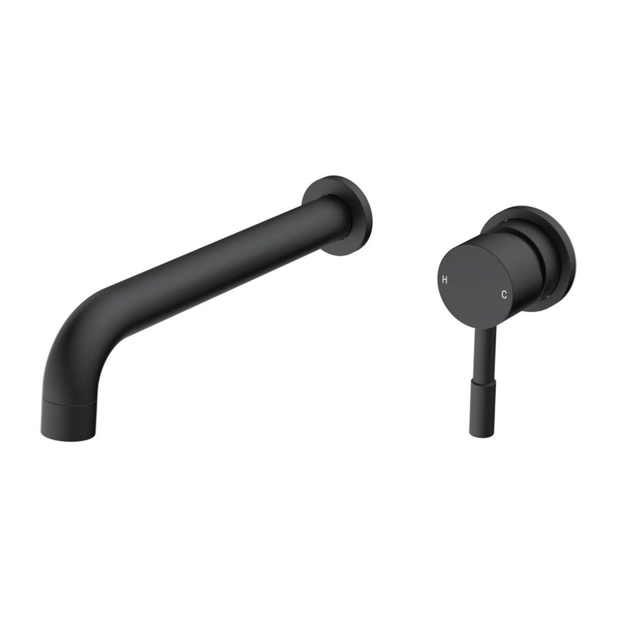 Ajax Ouse Wall Mounted Basin Mixer with 220mm Spout in Matt Black