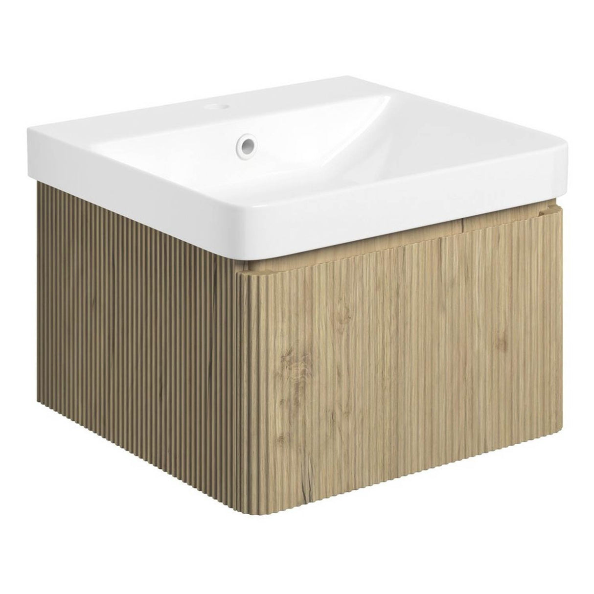 Ajax Torrington 500mm Wall Hung Vanity Unit with Basin in Textured Oak