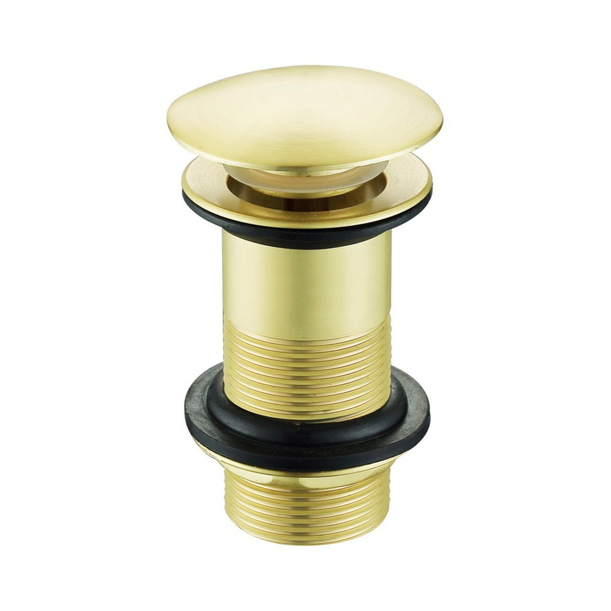 Ajax Unslotted Mushroom Click Clack Basin Waste Brushed brass