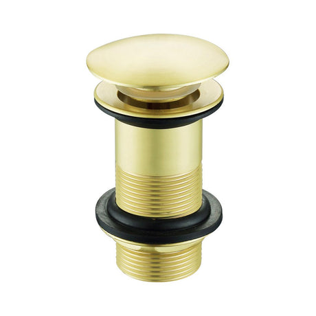 Ajax Unslotted Mushroom Click Clack Basin Waste Brushed brass