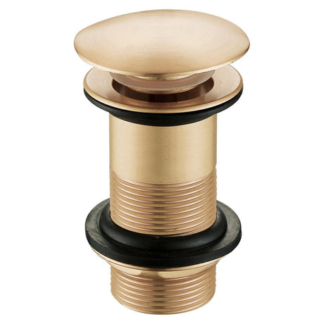 Ajax Unslotted Mushroom Click Clack Basin Waste Brushed bronze