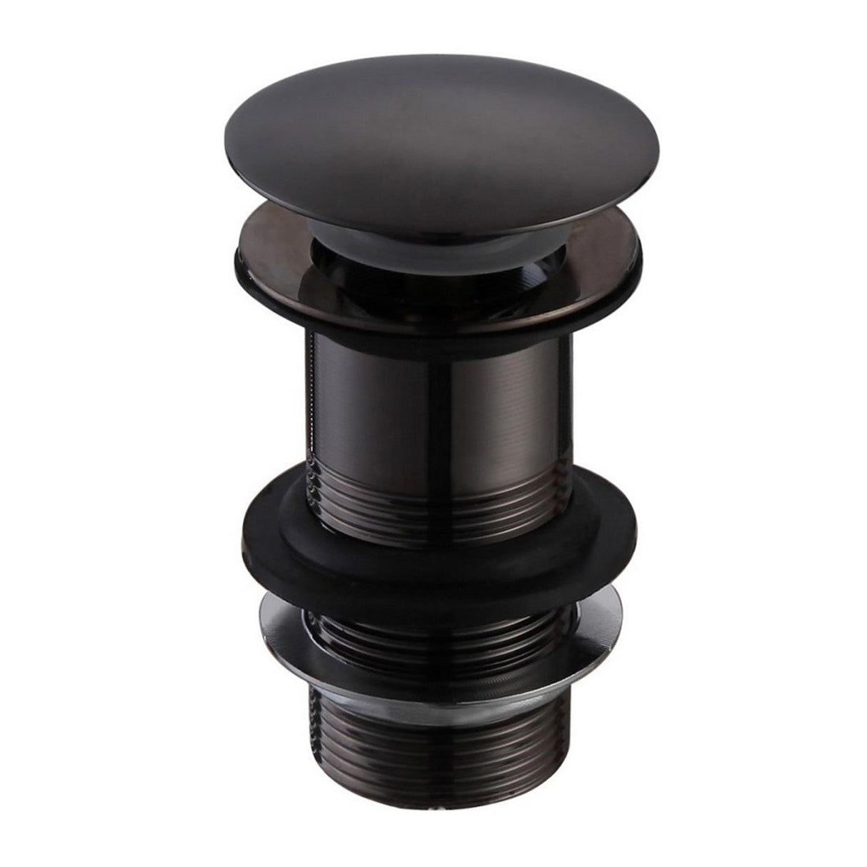 Ajax Unslotted Mushroom Click Clack Basin Waste matt black