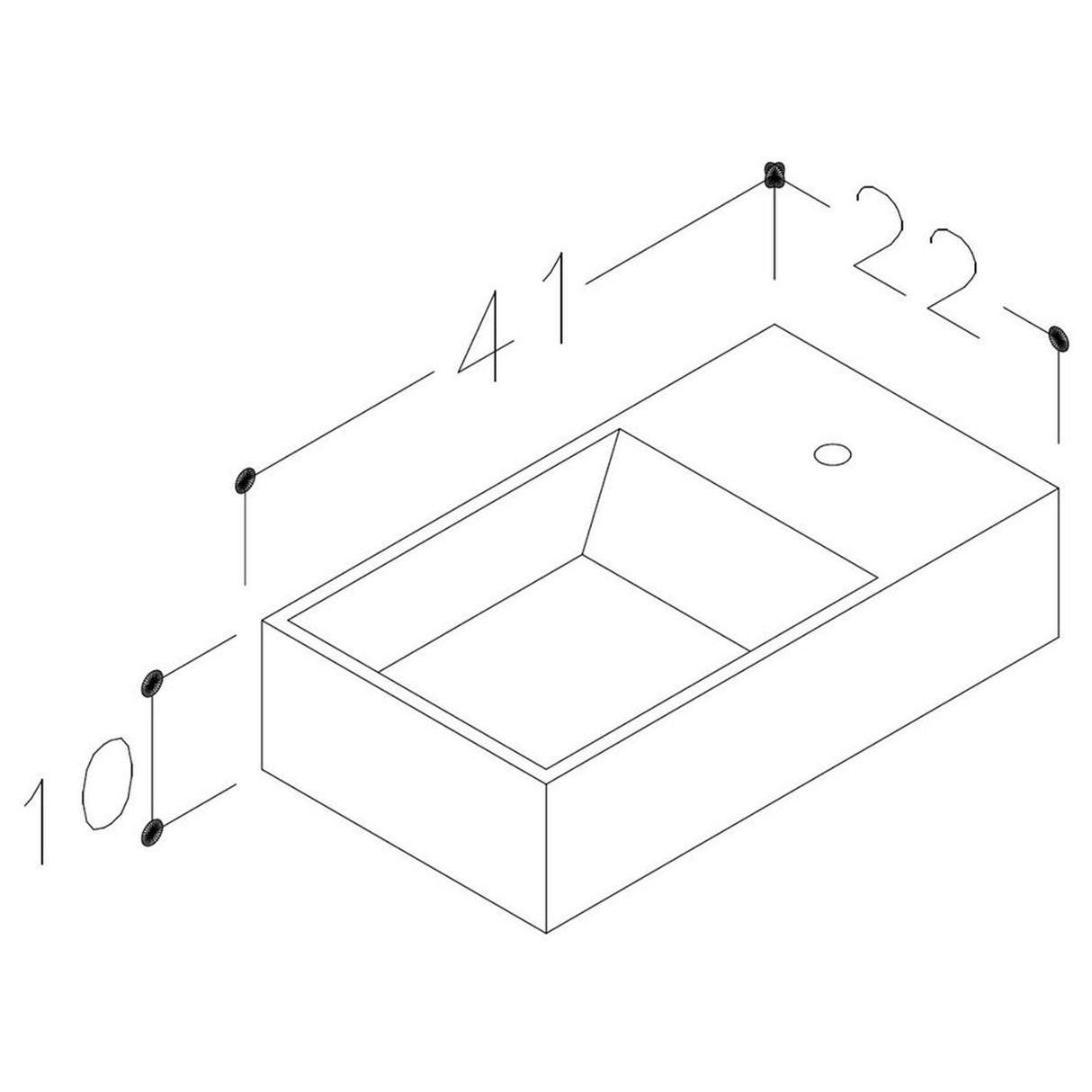 Ajax Walesby Floor Standing 410mm Vanity Unit and Basin in Gloss White basin dimensions