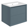 Ajax Yarborough 615mm Wall Hung Vanity Unit with 0TH Basin in Matt Storm Blue
