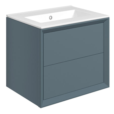 Ajax Yarborough 615mm Wall Hung Vanity Unit with 0TH Basin in Matt Storm Blue