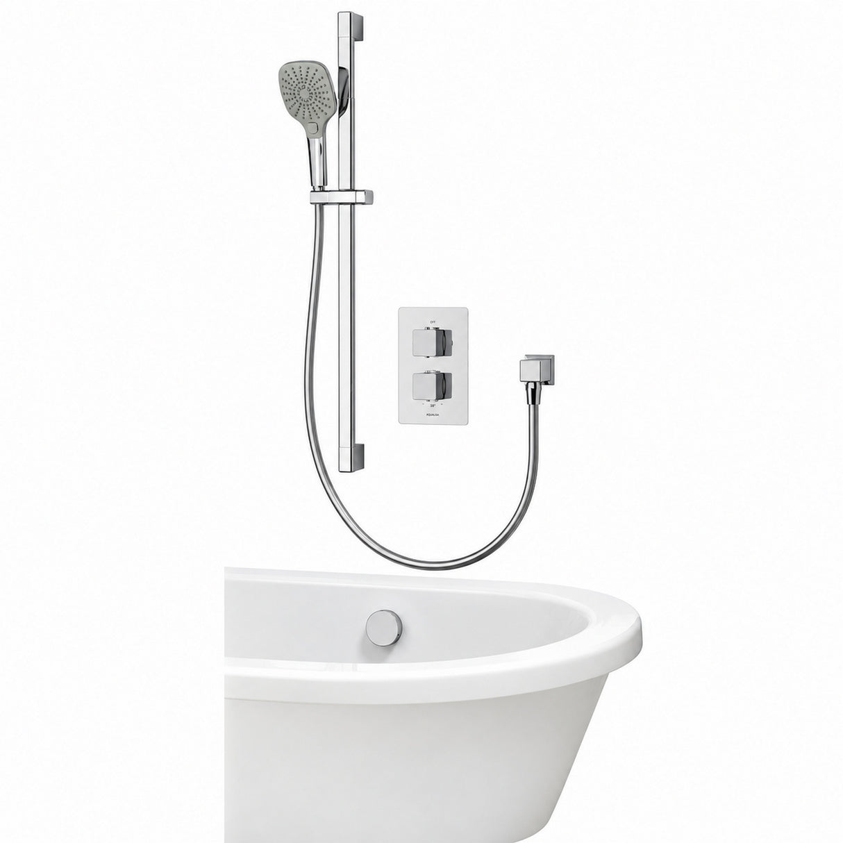 Aqualisa Dream Mixer Shower Square Dual Outlet with Adjustable Head and Bath Filler DRMDCV2.ADBTX.SQR