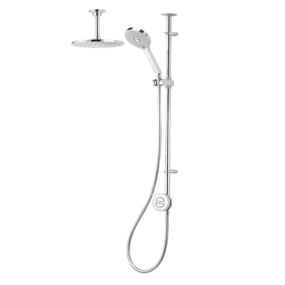 Aqualisa Unity Q Smart Exposed HP Combi Shower with Adjustable and Ceiling Fixed Heads UTQ.A1.EV.DVFC.23