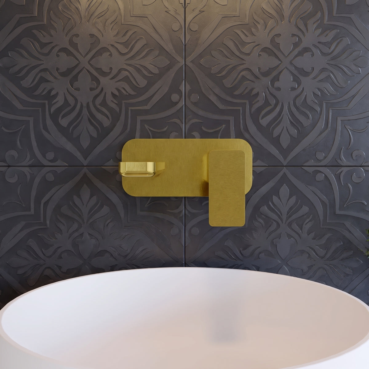 Calvarra Vector Wall Mounted 2TH Basin Mixer in Brushed Brass