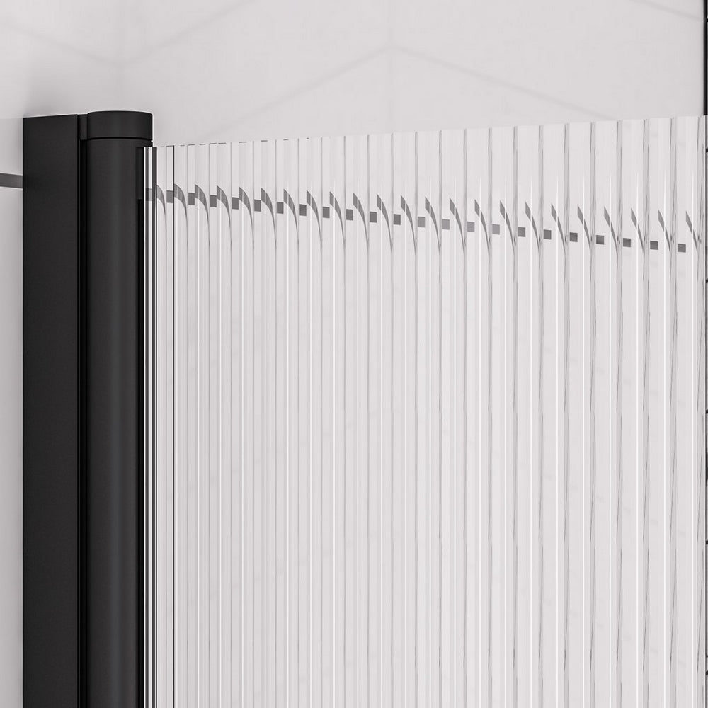 Beaufort 6mm Straight Fluted Bath Screen Black