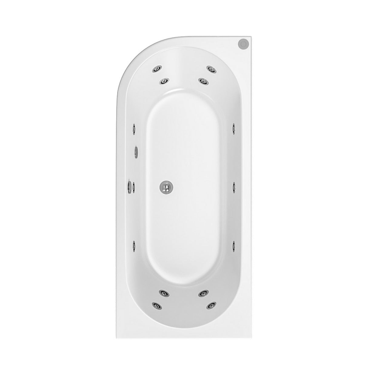 Beaufortè Biscay 1700 x 800mm 14 Jet Whirlpool Double Ended Bath right hand