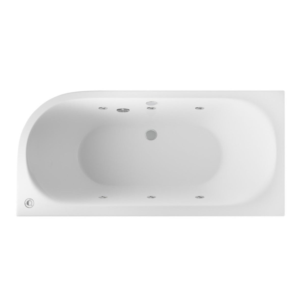 Beaufortè Biscay 1700 x 800mm 6 Jet Whirlpool Double Ended Bath left hand