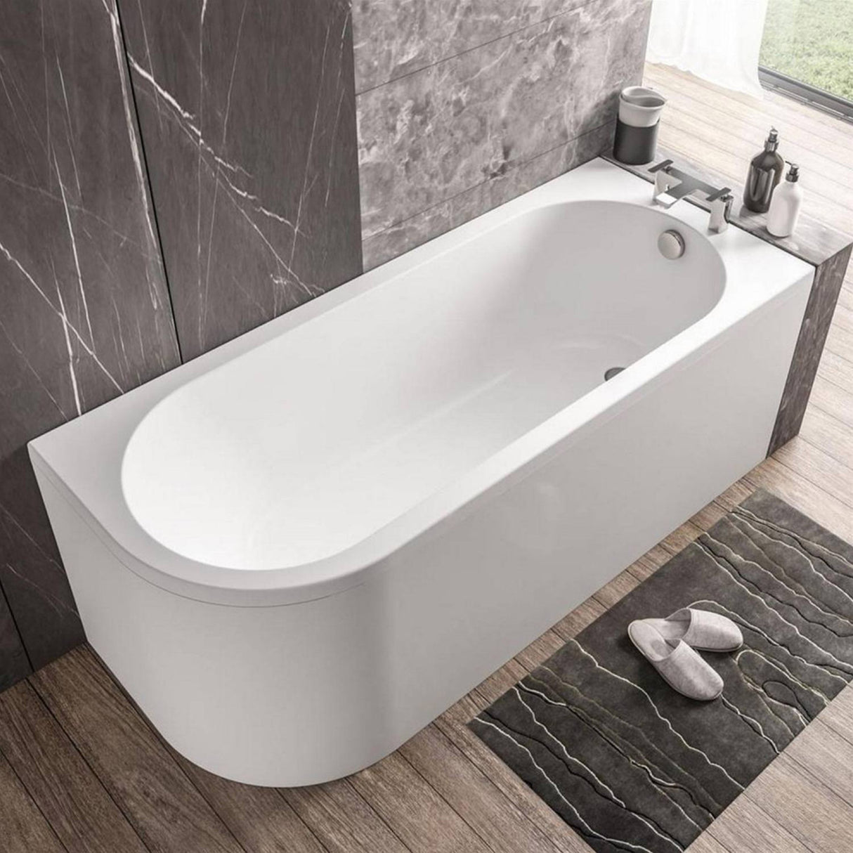 Beaufort Biscay Curved Right Handed Single Ended Bath lifestyle