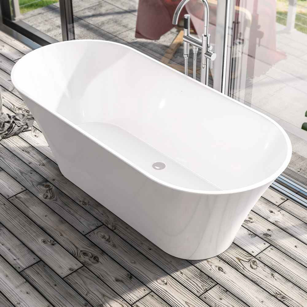Beaufort Charlton 1650 x 740mm Gloss White Freestanding Bath Angle