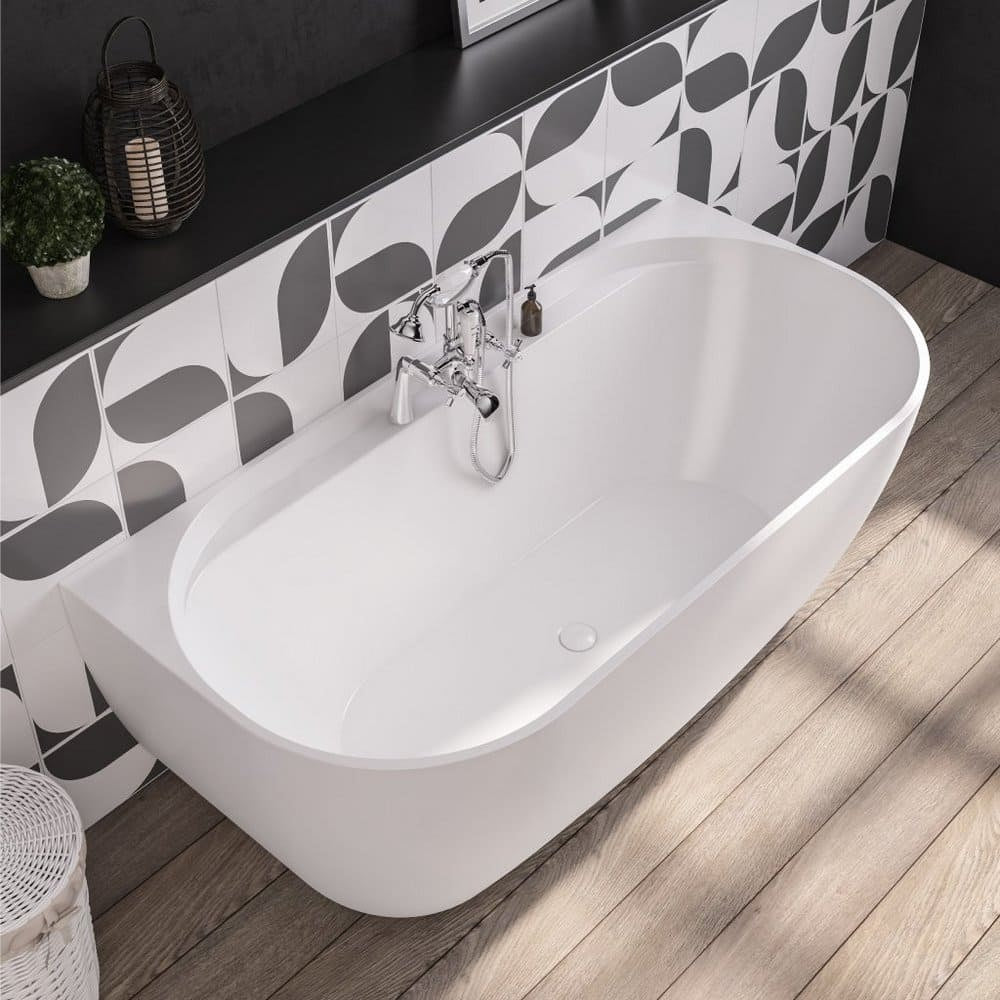 Beaufort Grafton 1650 x 790mm D Shape Freestanding Bath Lifestyle