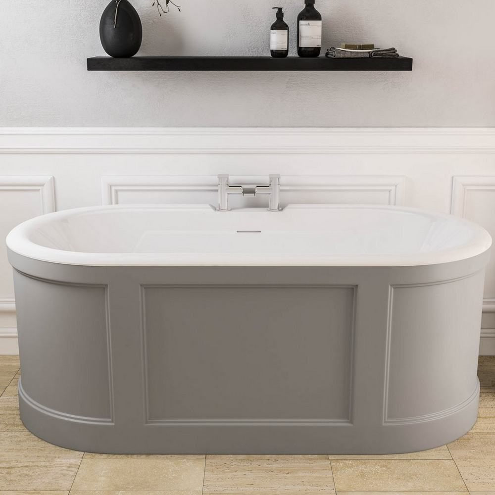 Beaufort Hampton 1515 x 740mm Matt Grey Freestanding Bath