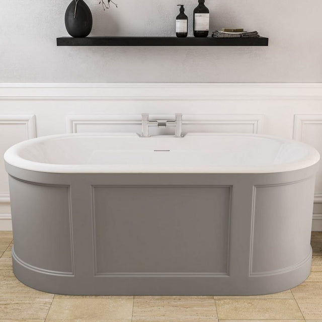 Beaufort Hampton 1515 x 740mm Matt Grey Freestanding Bath