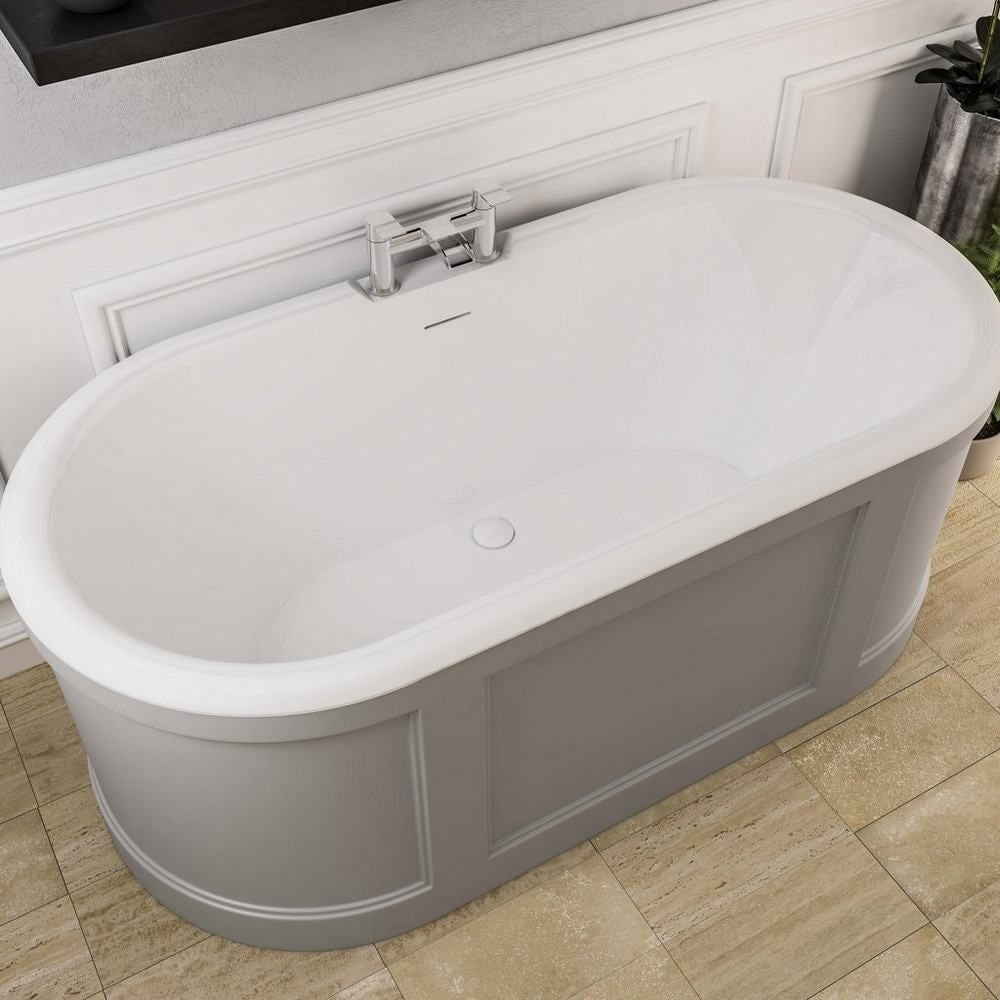 Beaufort Hampton 1515 x 740mm Matt Grey Freestanding Bath Angle