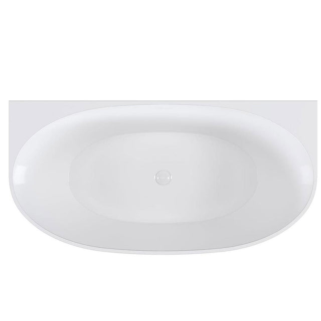 Beaufort Harlton 1500 x 750mm Back to Wall Freestanding Bath in Gloss White