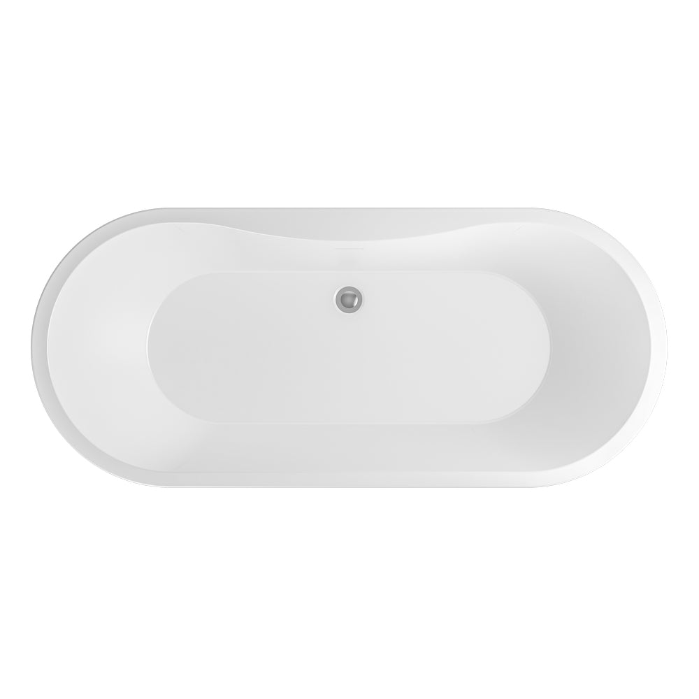 Beaufort Margravine 1660 x 730mm Gloss Grey and White Freestanding Bath Top View