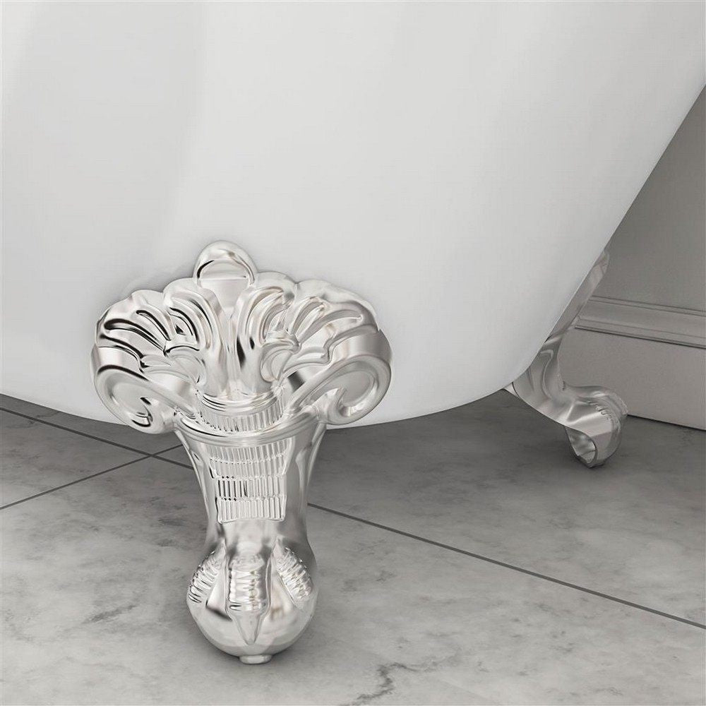 Beaufort Mortlake 1500 x 740mm Matt Grey and White Freestanding Bath Chrome Legs