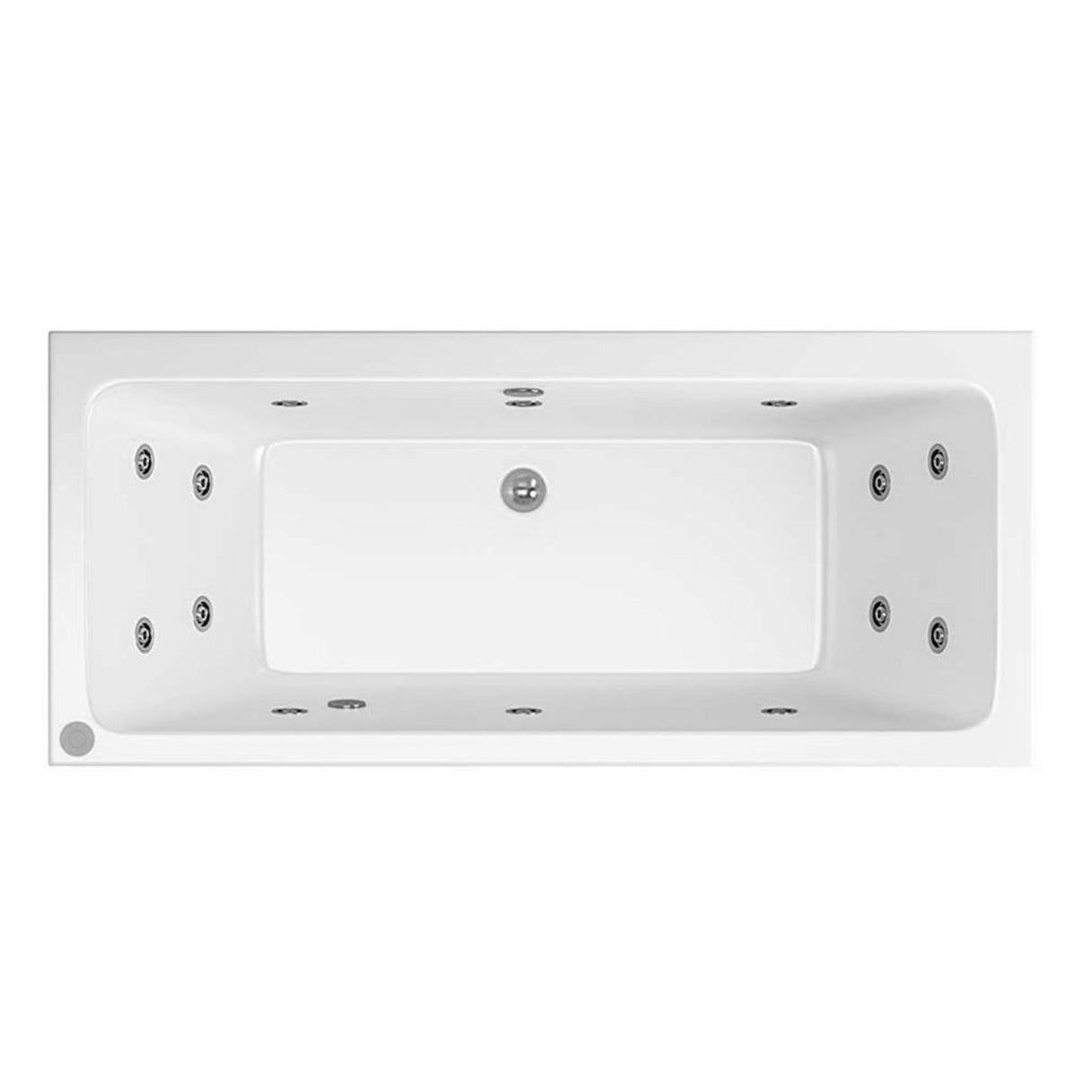 Beaufortè Portland 1700 x 750mm 14 Jet Whirlpool Double Ended Bath in Gloss White