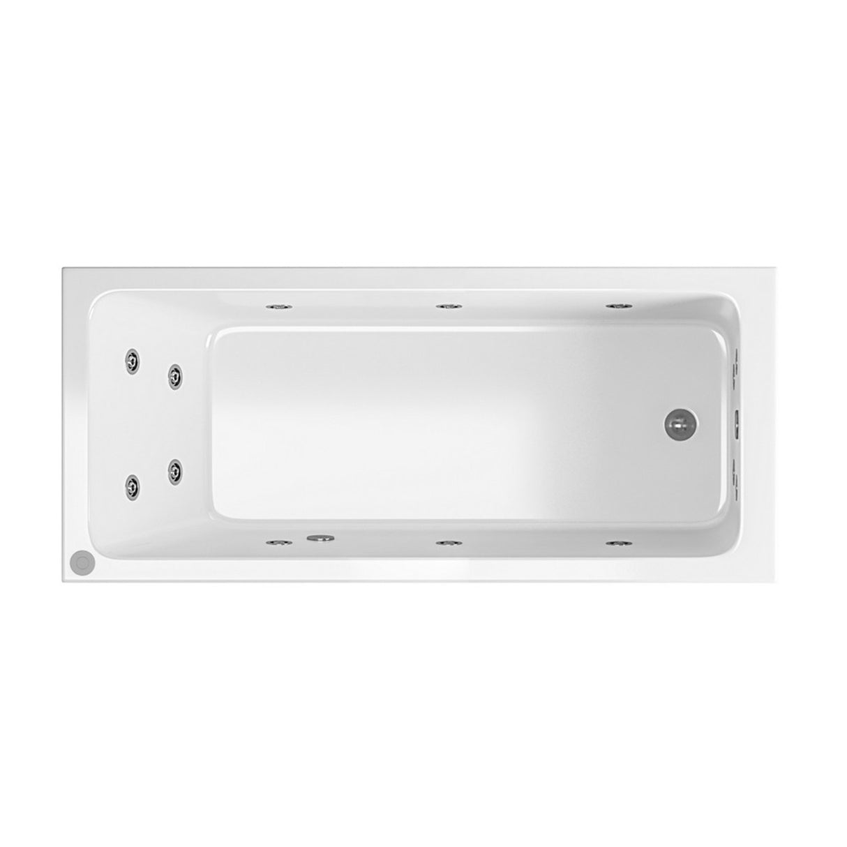 Beaufortè Portland 1700 x 750mm 14 Jet Whirlpool Single Ended Bath in Gloss White