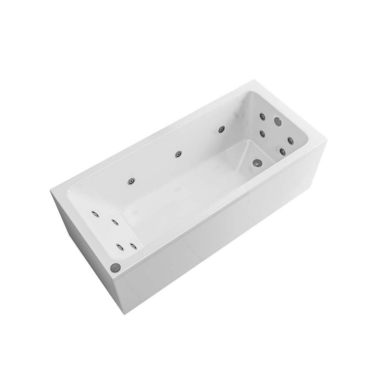 Beaufortè Portland 1700 x 750mm 14 Jet Whirlpool Single Ended Bath in Gloss White 2